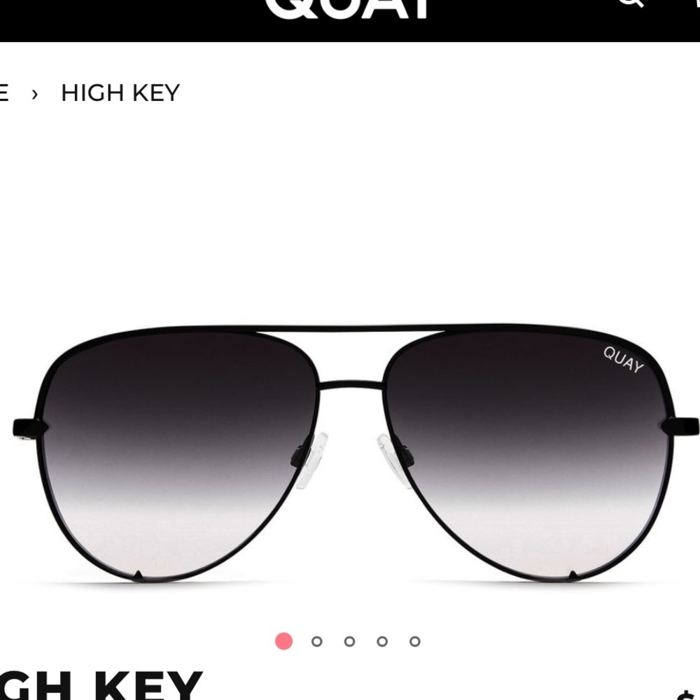 High key black fade quay sunglasses